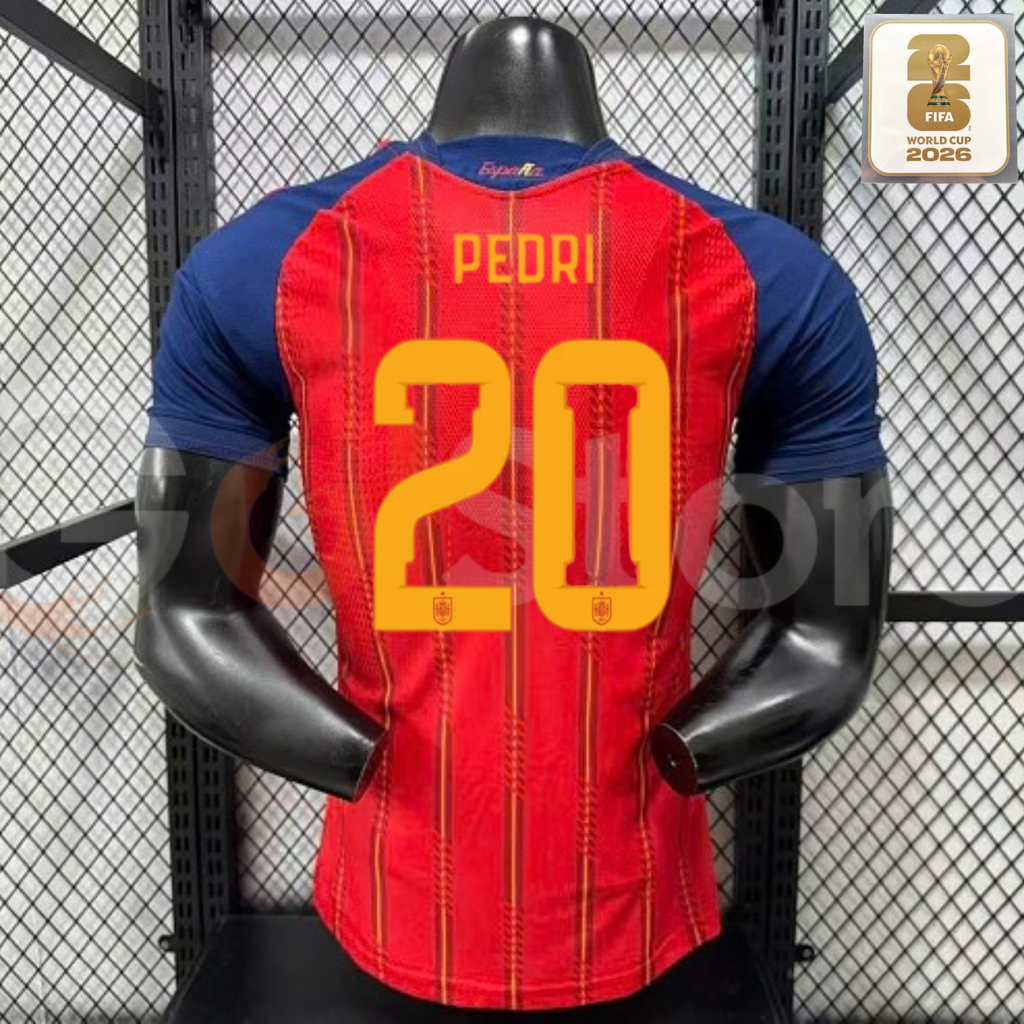 Spain 2026 Home Player Jersey Pedri #20 Two-Star