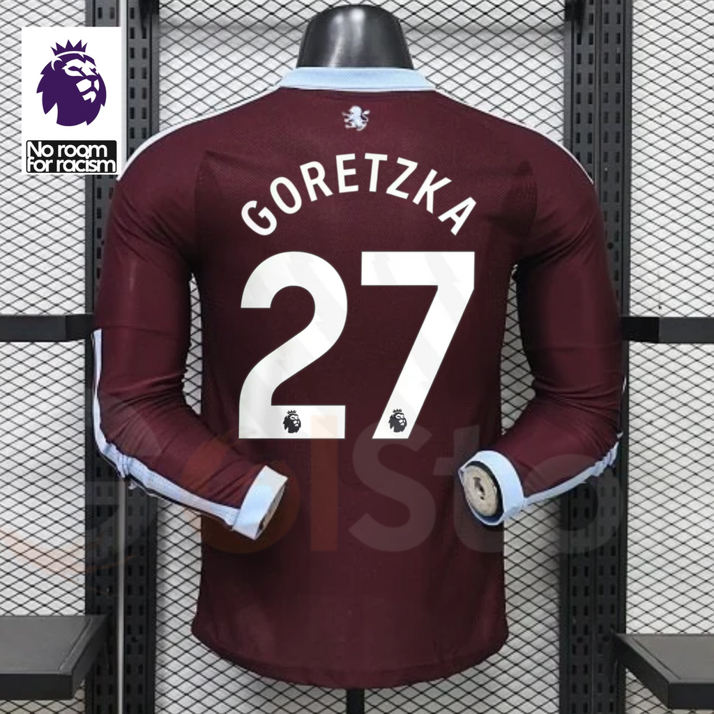 Aston Villa Home Long-Sleeve Player Jersey – Goretzka #27
