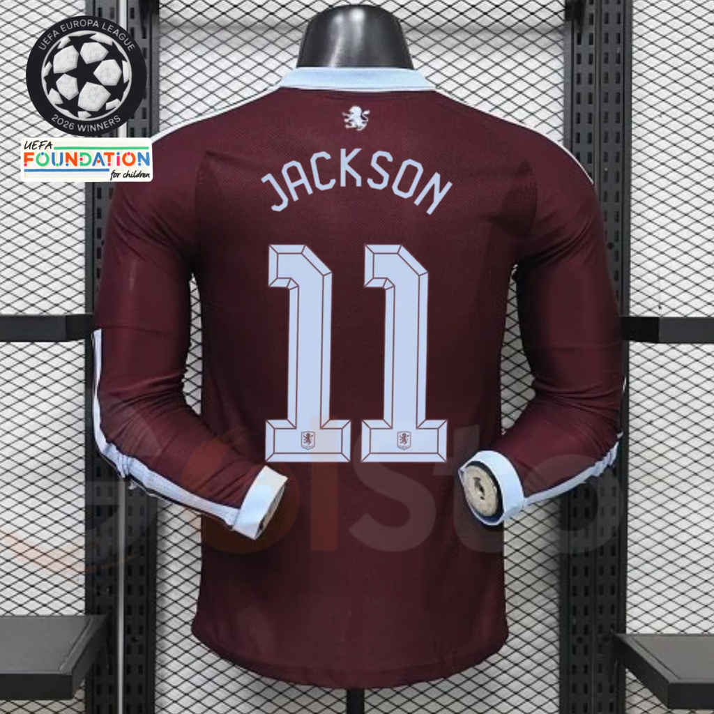 Aston Villa Home Long-Sleeve Player Jersey – Jackson #11 UCL
