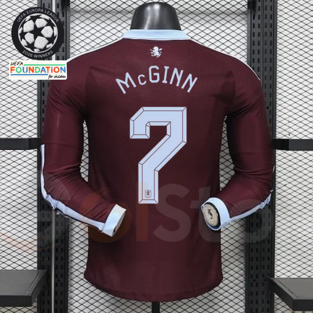 Aston Villa Home Long-Sleeve Player Jersey – McGinn #7 UCL