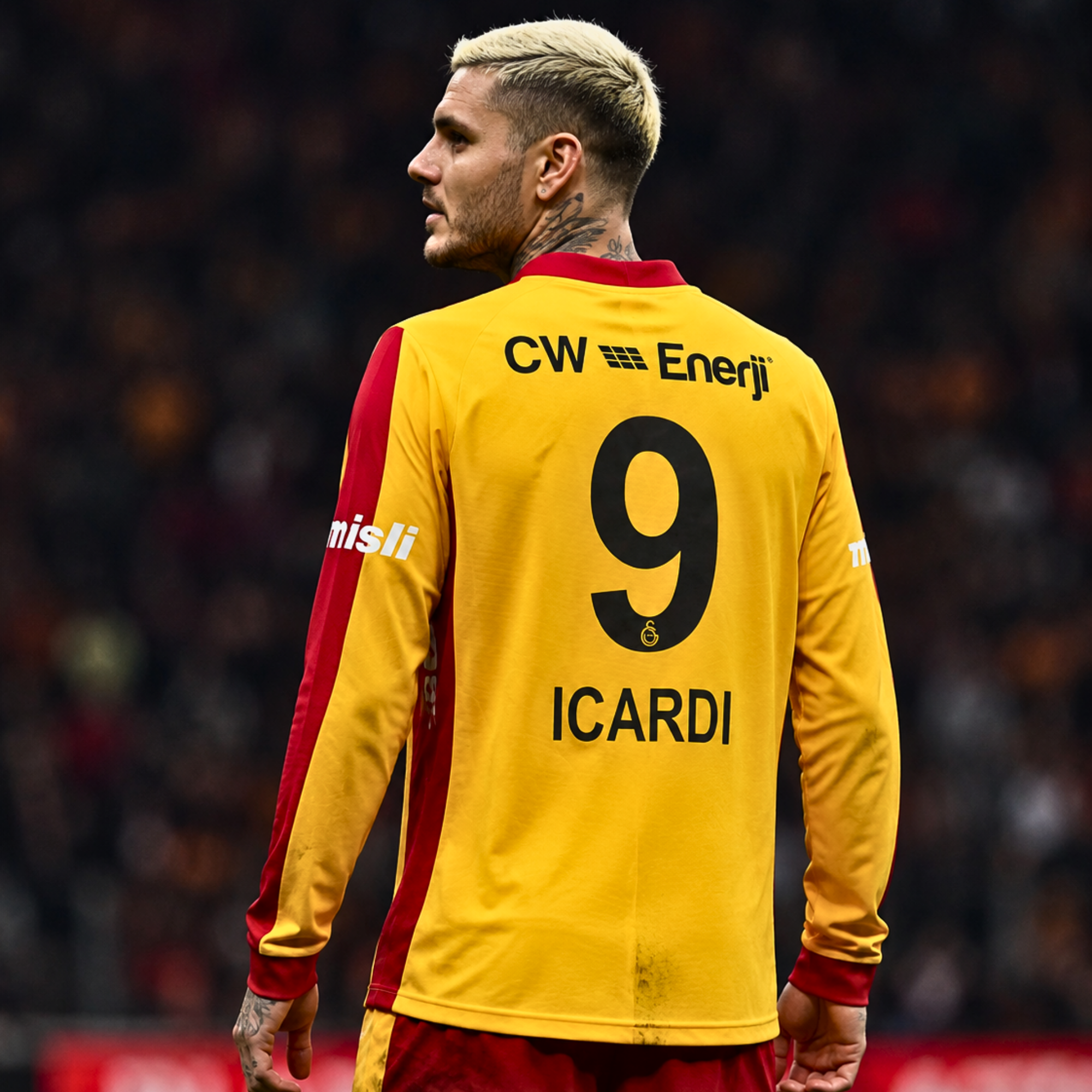 Icardi No.9 Galatasaray 25/26 Retro Series Yellow Long Sleeve Jersey – Unisex Football Shirt S–3XL
