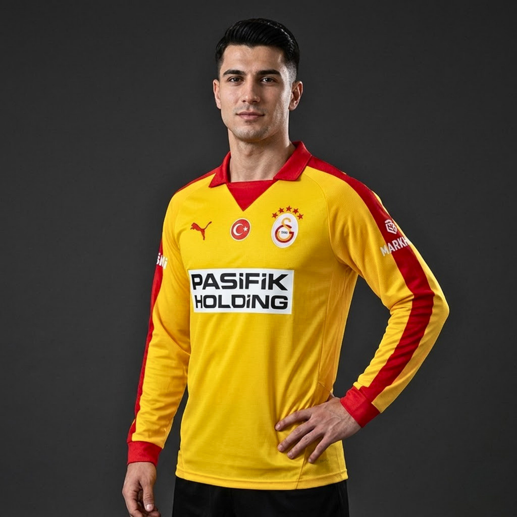 Icardi No.9 Galatasaray 25/26 Retro Series Yellow Long Sleeve Jersey – Unisex Football Shirt S–3XL