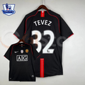 Manchester United 2007-2008 Retro Away Short Sleeve Jersey #32 Tevez Personalized PL UCL Rare