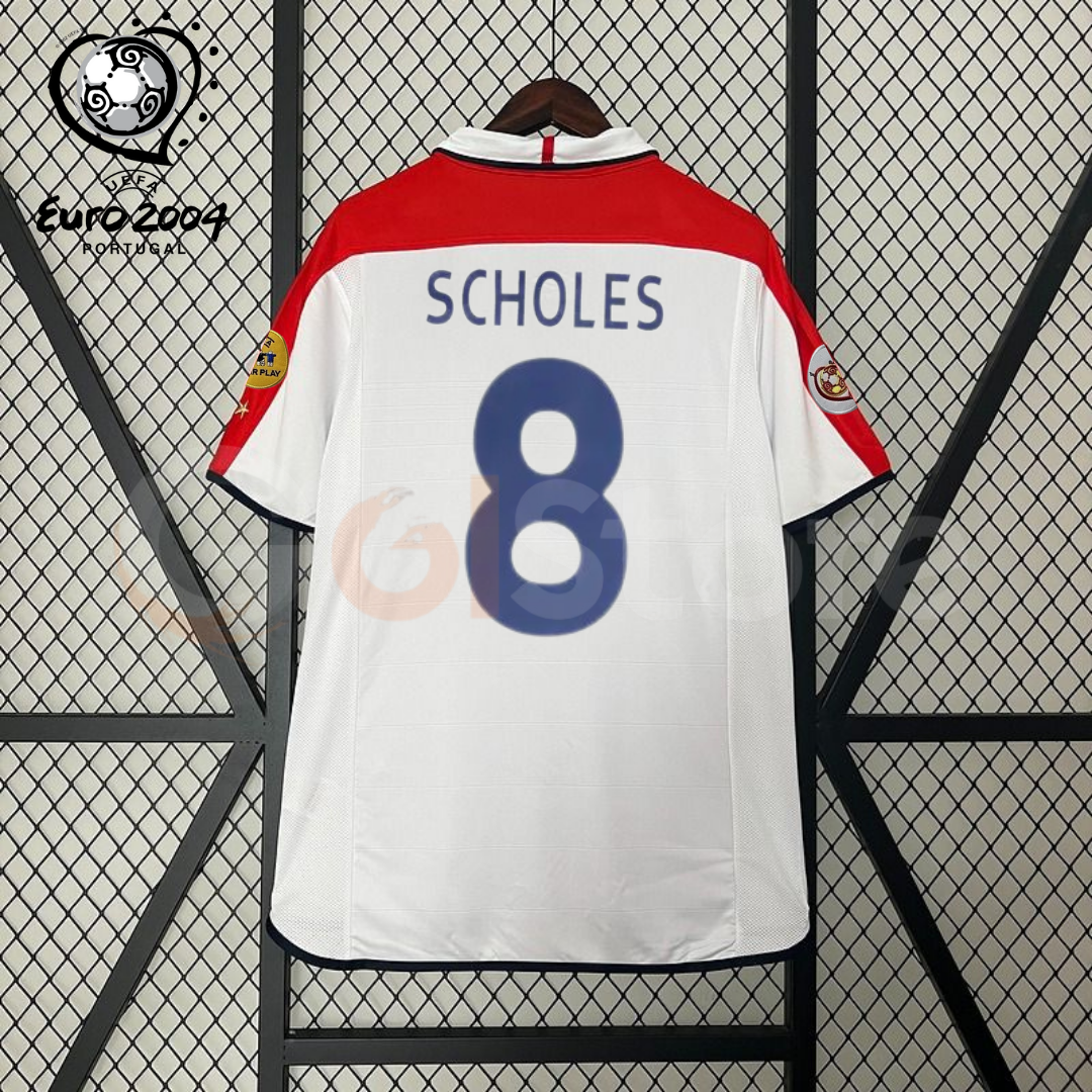 England 2004 Retro Home Jersey – Scholes #8