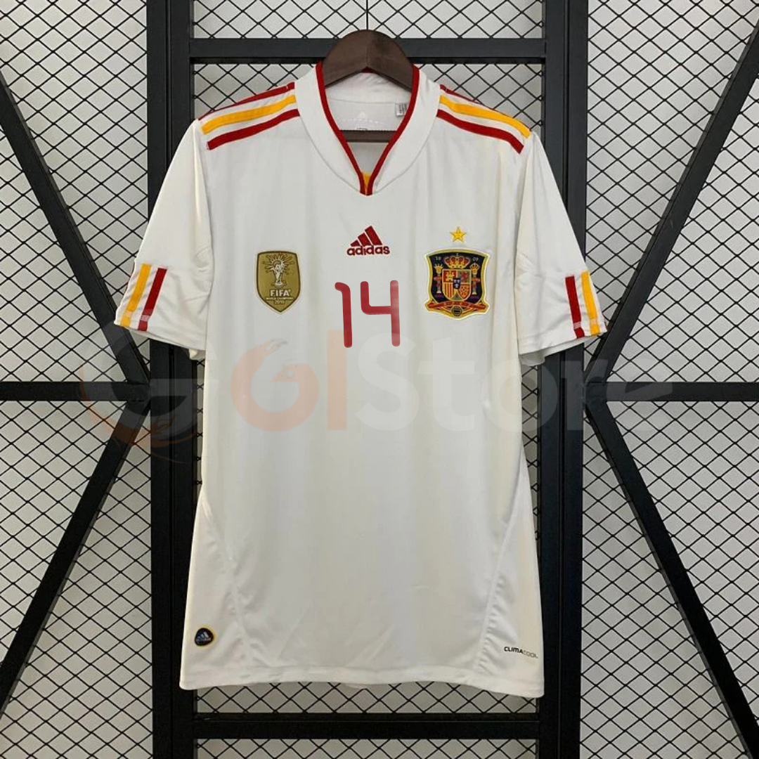 Spain 2011 Away Jersey – Alonso #14 White Retro
