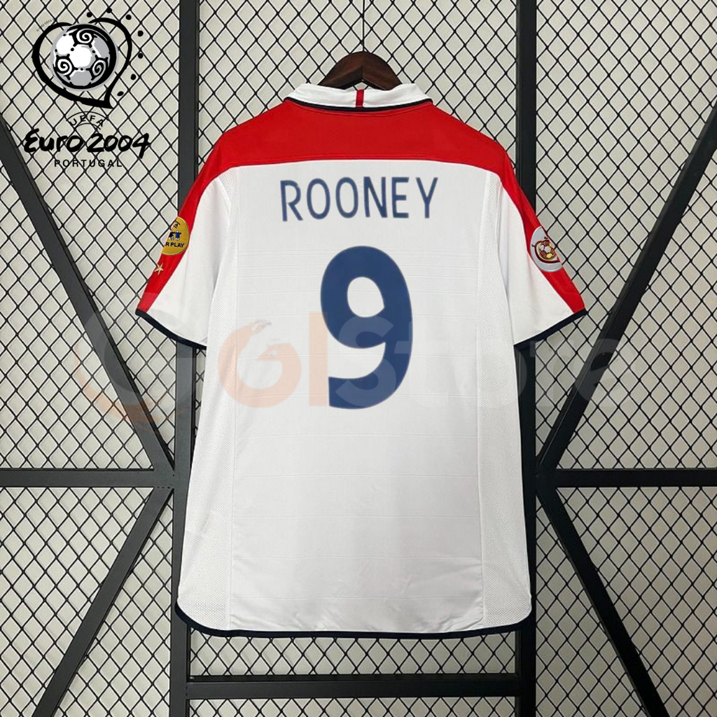 England 2004 Retro Home Jersey – Rooney #9