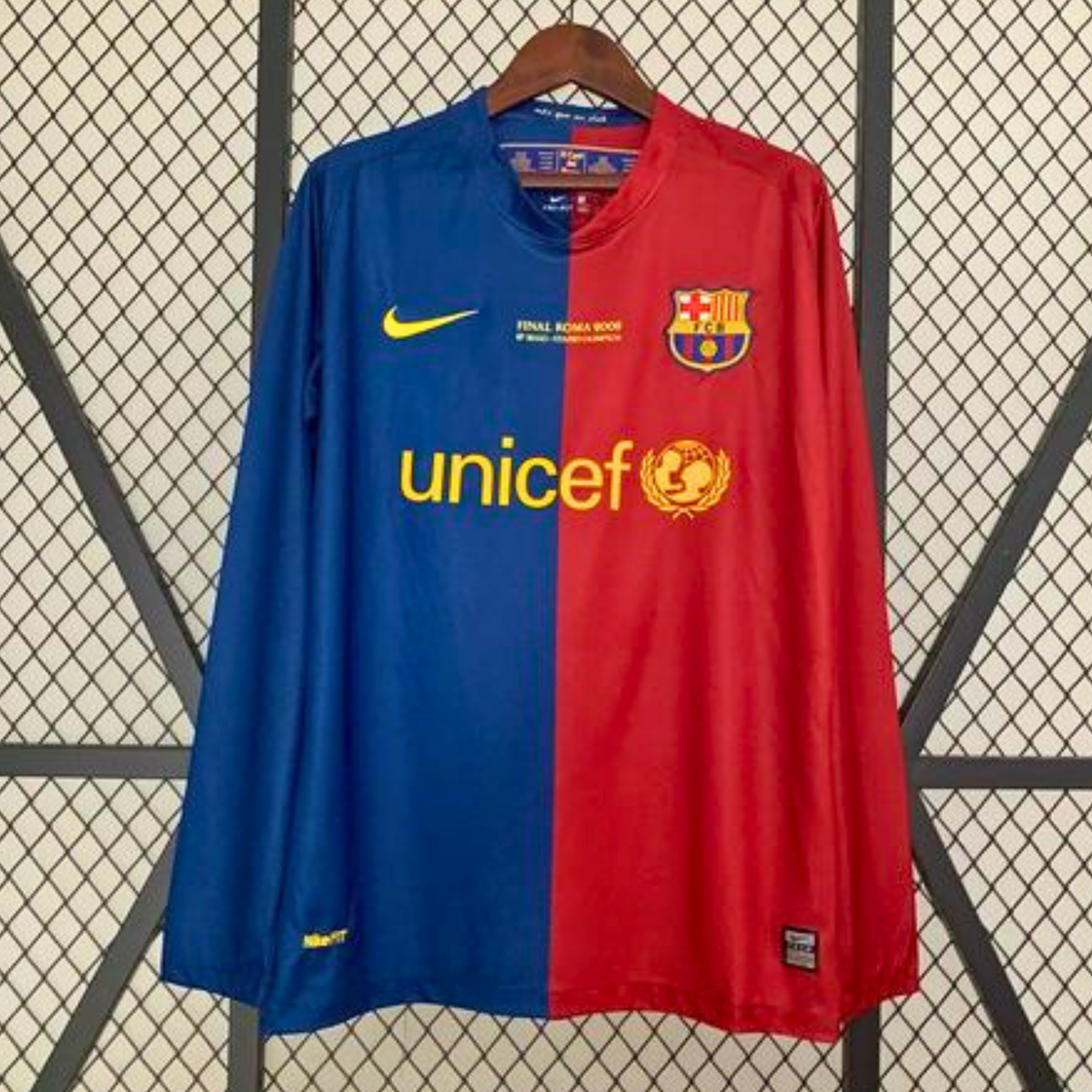 FC Barcelona 2008-09 Retro UCL Final Home Long Sleeve Jersey | #10 Lionel Messi