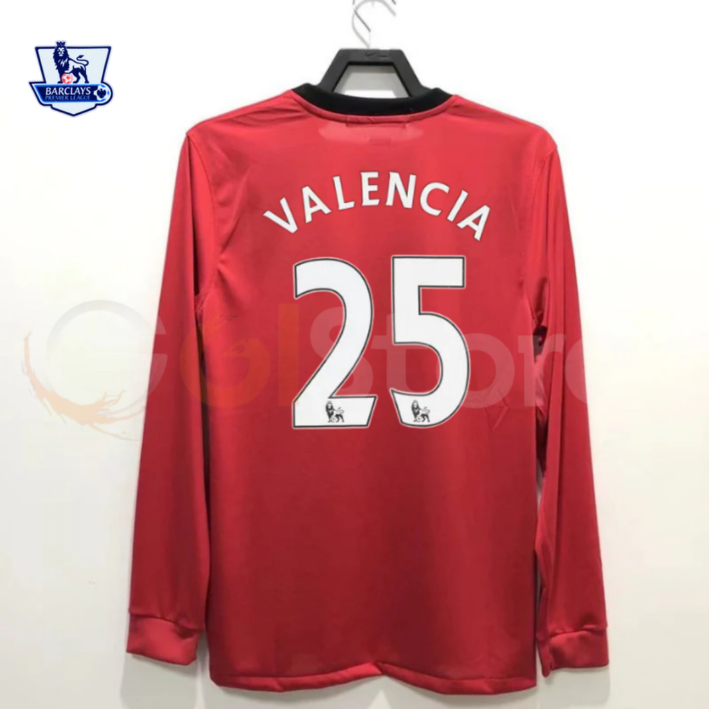 Manchester United 2010 Retro Home Long Sleeve Jersey #25 Valencia Personalized PL Rare