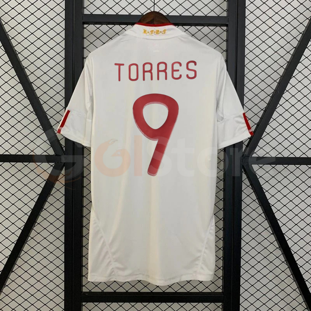 Spain 2011 Away Jersey – F. Torres #9 White Retro