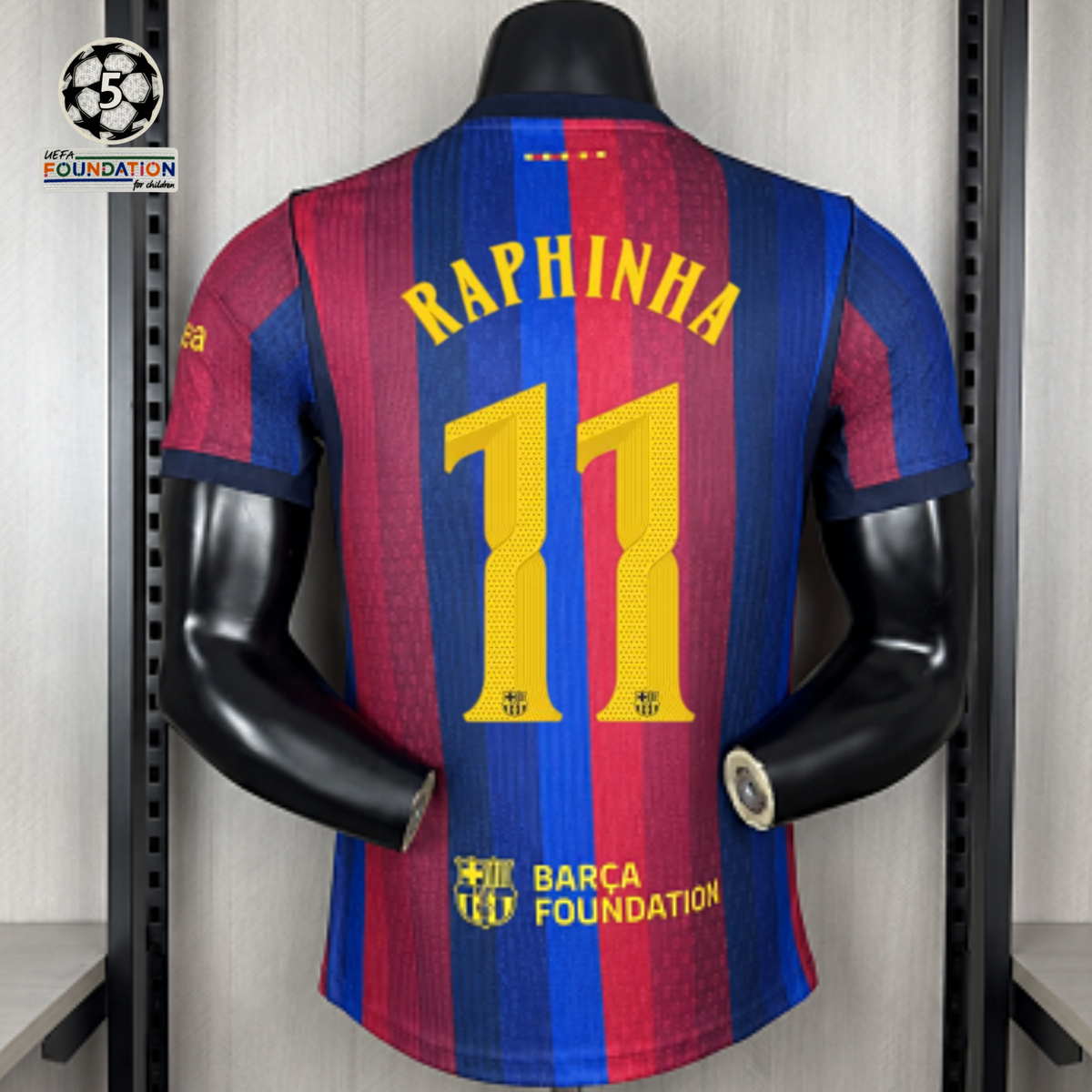 FC Barcelona 2026-27 Home Player Version Jersey | Raphinha #11 or Custom Name & Number | UCL Patch | S–3XL