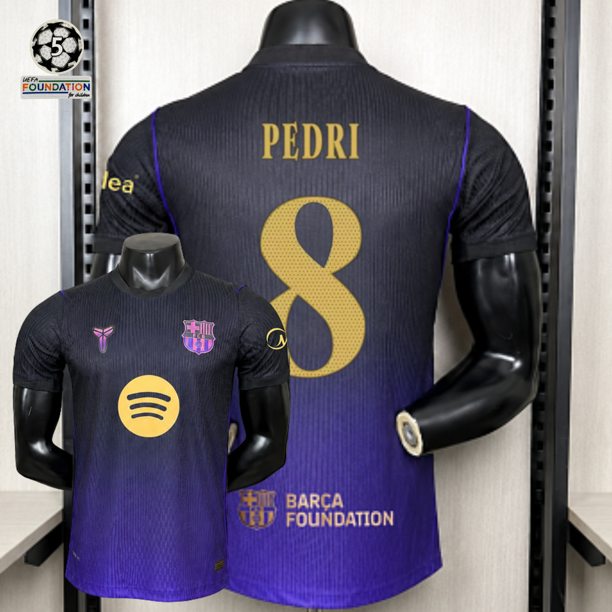 FC Barcelona 2026-27 Away Player Version Jersey | Pedri #8 or Custom Name & Number | UCL Patch | S–3XL