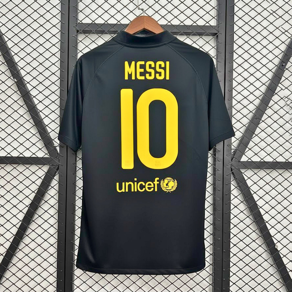 FC Barcelona 2011-12 Retro Black Away Jersey | #10 Lionel Messi | La Liga & UCL