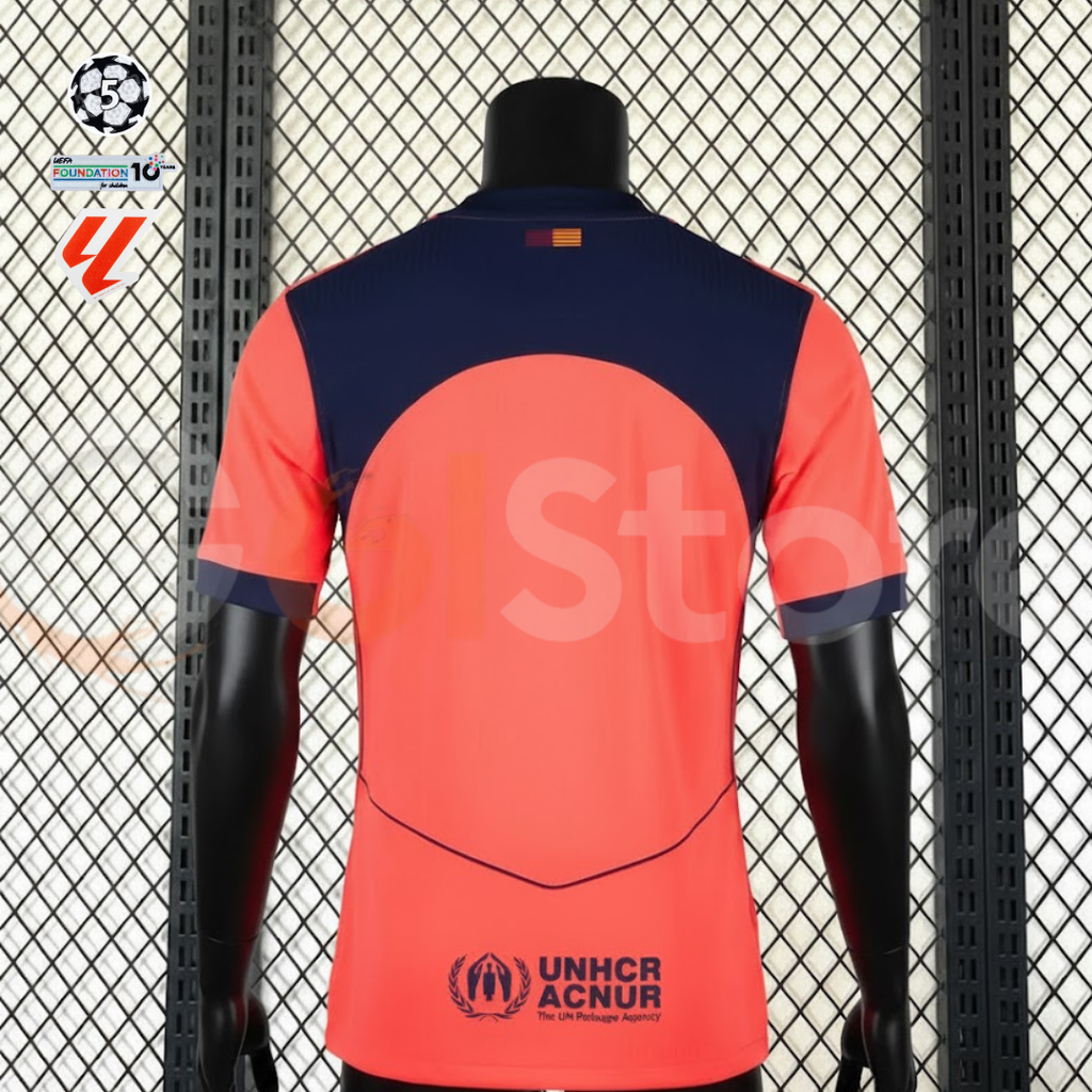 FC Barcelona 2025-26 Third Orange Professional Jersey | Custom Name & Number | La Liga & UCL