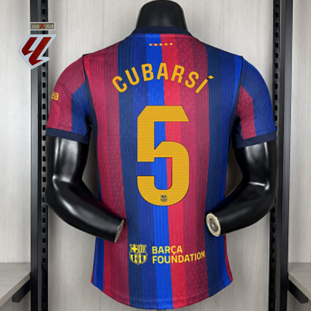 FC Barcelona 2026-27 Home Player Version Jersey | Cubarsi #5 or Custom Name & Number | La Liga Patch | S–3XL