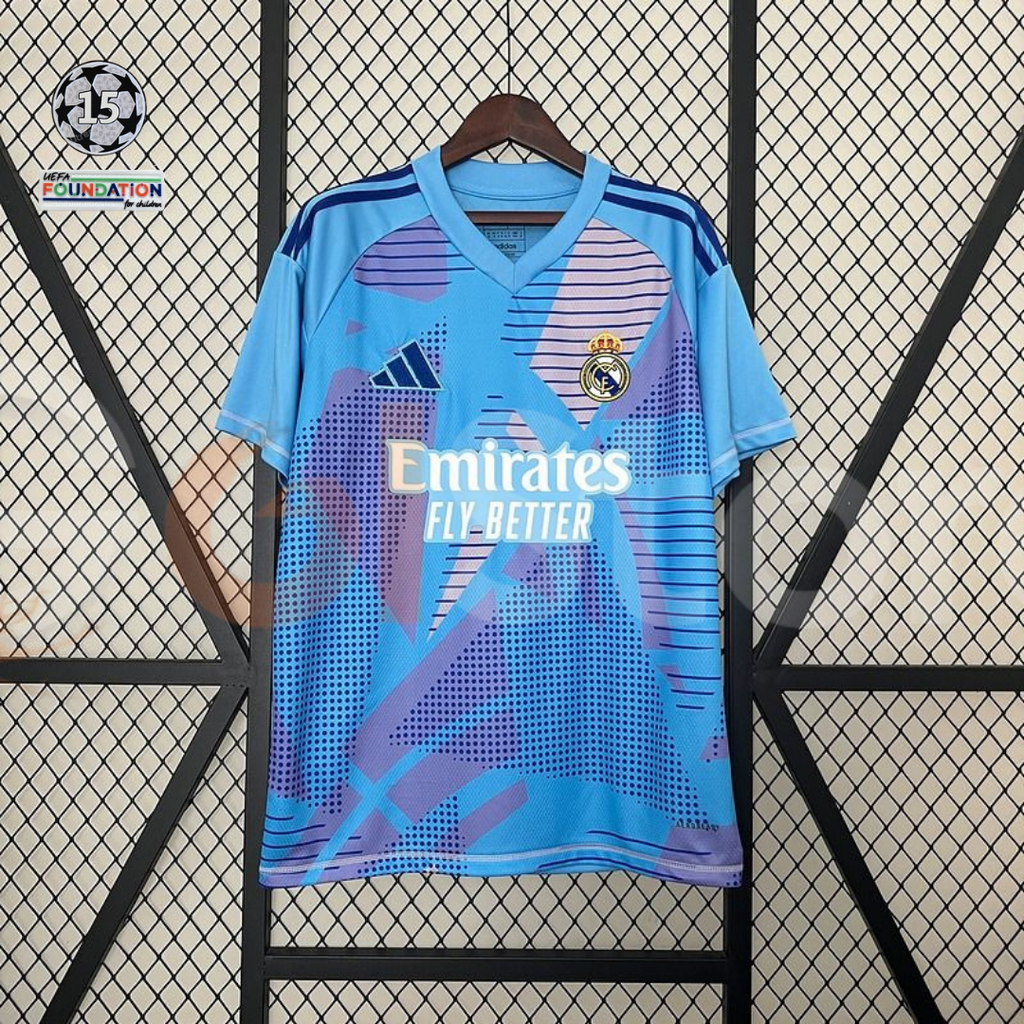 2024/25 Real Madrid Goalkeeper Blue Jersey UCL Patch Personalized