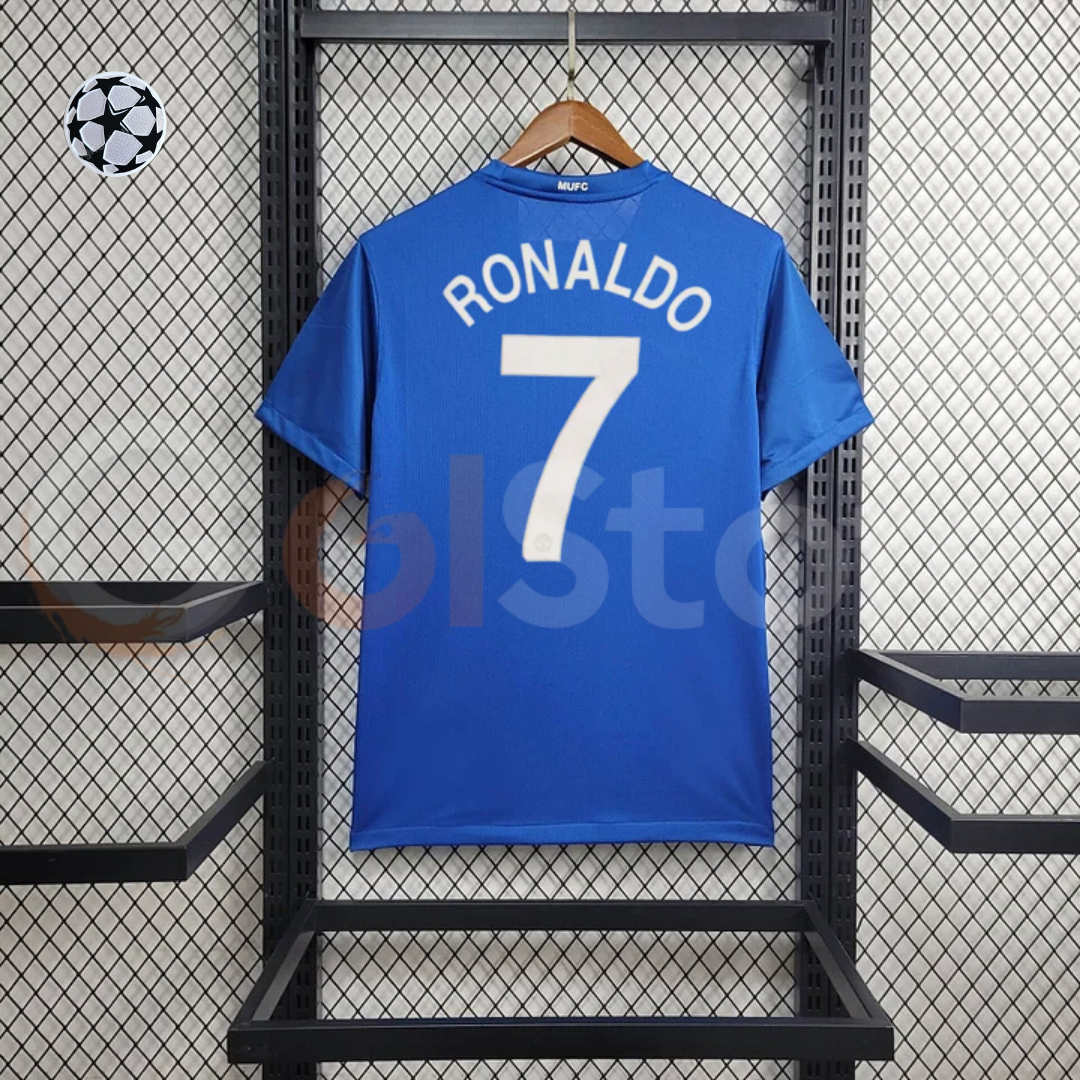 Manchester United 2008-2009 Retro Third Kit Short Sleeve Jersey #7 Ronaldo Personalized UCL Rare