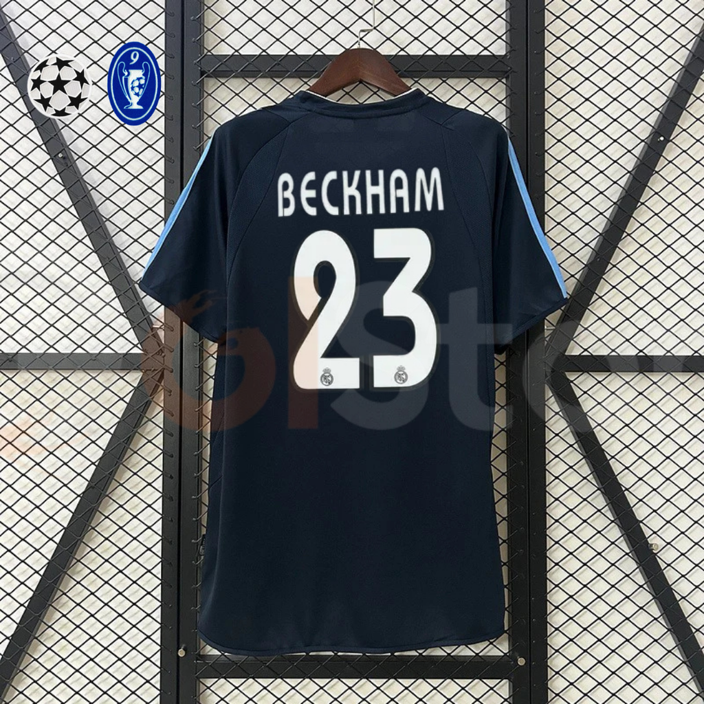 2003/04 Real Madrid Retro Away Navy Blue Jersey #23 Beckham UCL Personalized