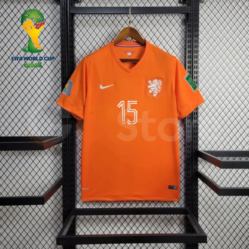 Netherlands 2014 Home Retro Jersey Kuyt #15