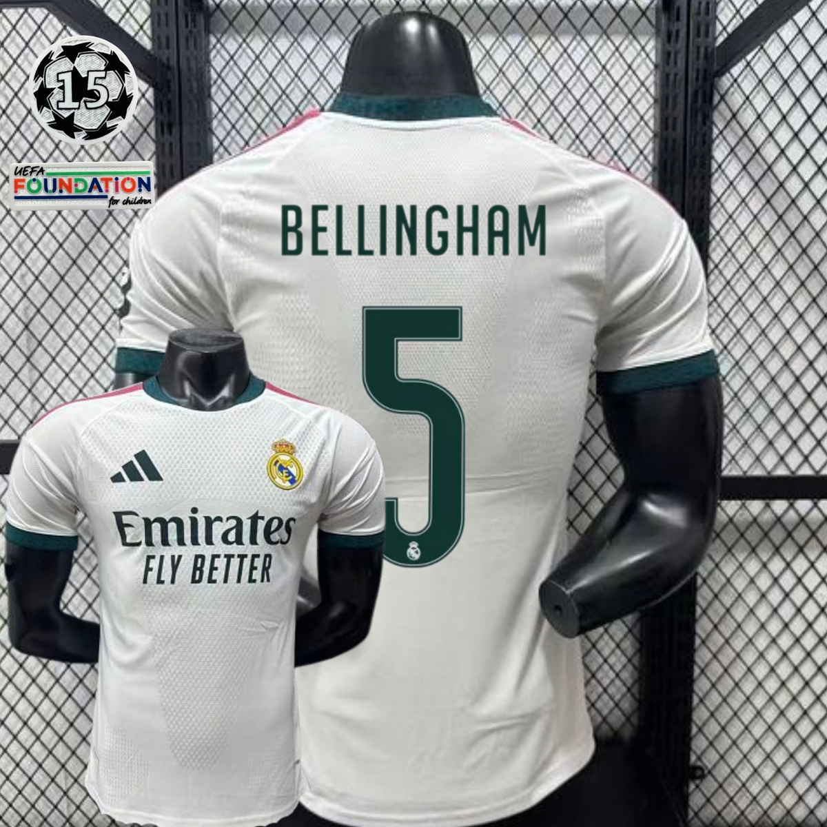 2026/27 Real Madrid Player Version Home White Jersey #5 Bellingham UCL Personalized