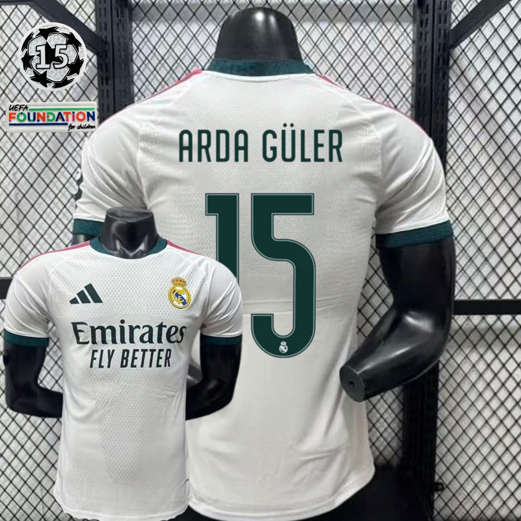 2026/27 Real Madrid Player Version Home White Jersey #15 Arda Guler UCL Personalized