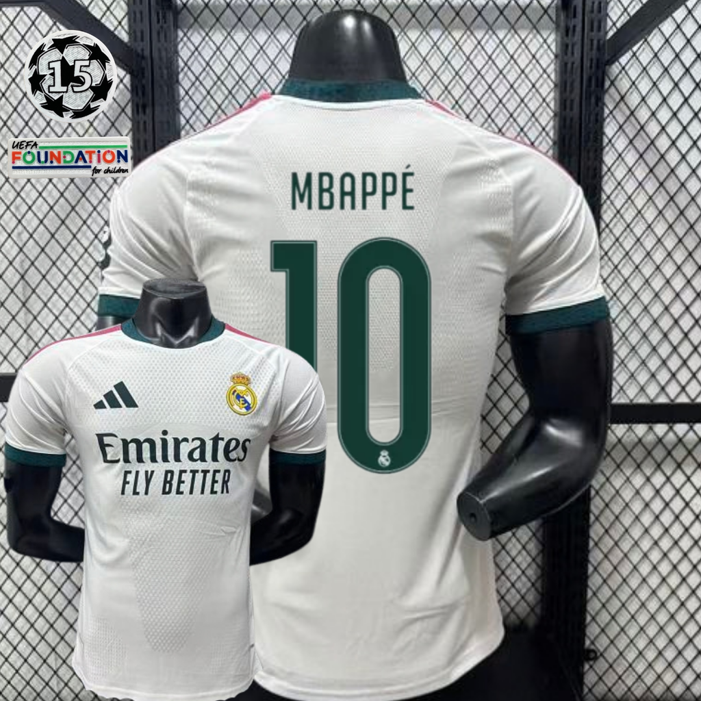 2026/27 Real Madrid Player Version Home White Jersey #10 Mbappe UCL Personalized