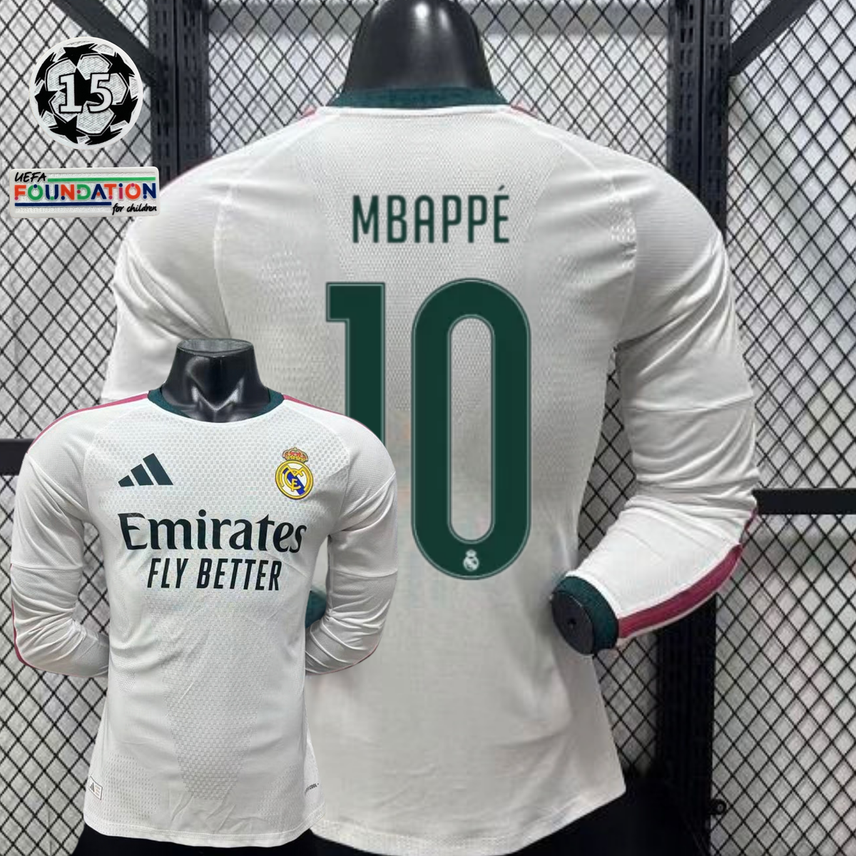 2026/27 Real Madrid Player Version Home Long Sleeve White Jersey #10 Mbappe Personalized