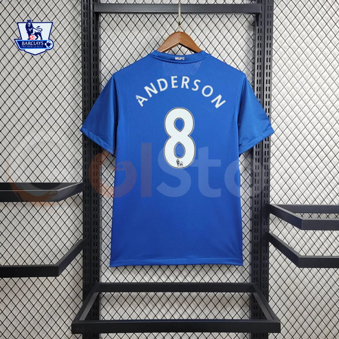 Manchester United 2008-2009 Retro Third Kit Short Sleeve Jersey #8 Anderson Personalized PL Rare