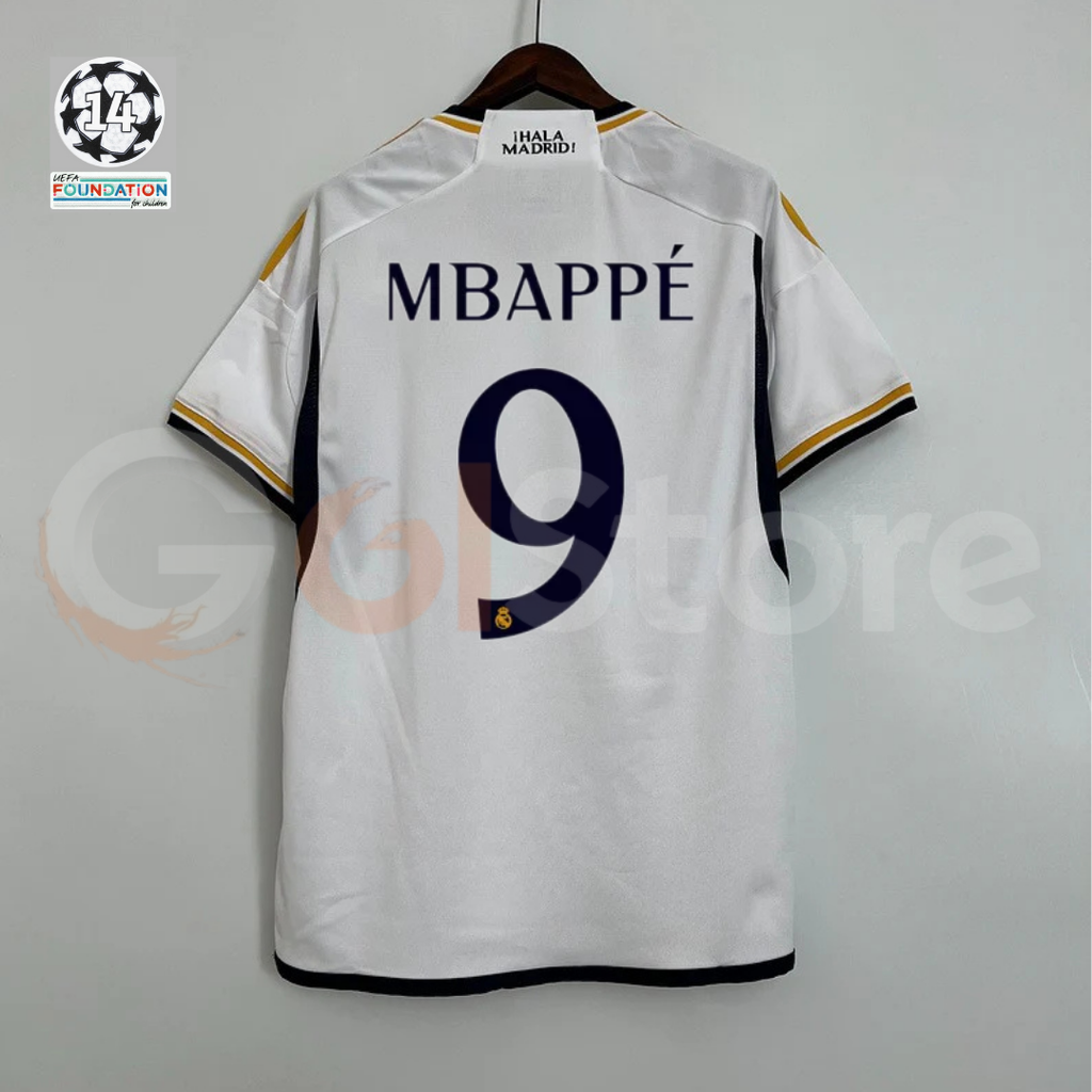 2024/25 Real Madrid Player Version Home White Jersey #9 Mbappe UCL Personalized