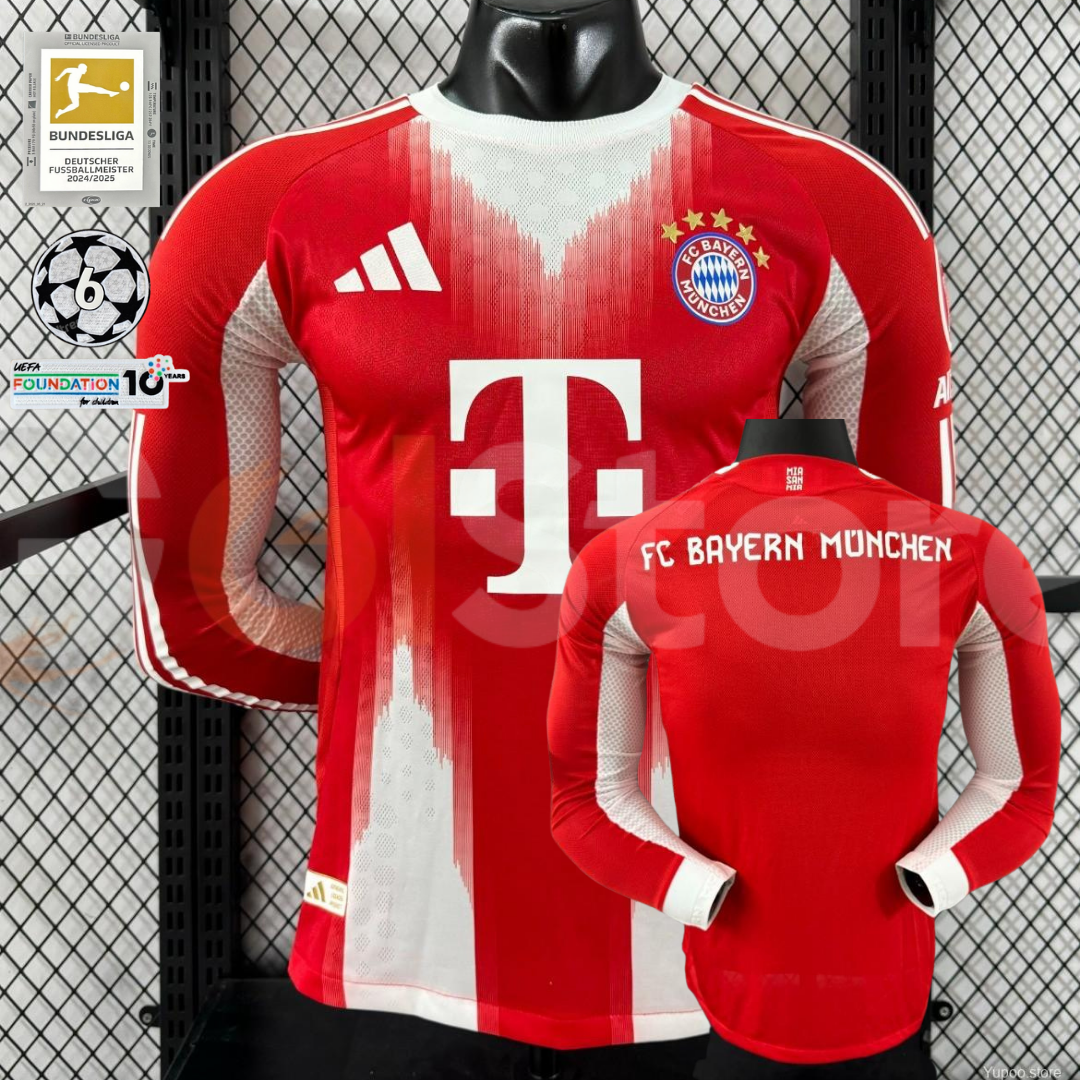 Bayern Munich 2025–2026 Home Long Sleeve Player Jersey