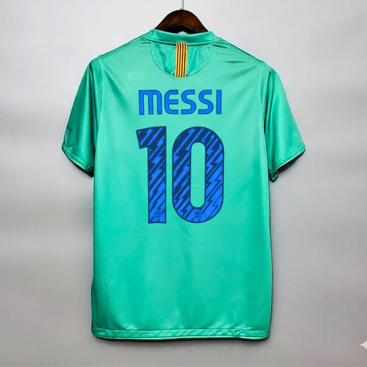 FC Barcelona 2009-10 Retro Green Away Jersey | #10 Lionel Messi | La Liga & UCL
