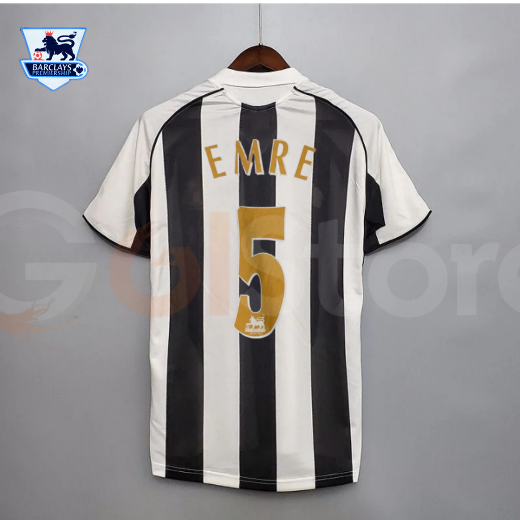 Newcastle United 2005-2006 Retro Home Short Sleeve Jersey #5 Emre Premier League Patch Personalized Rare