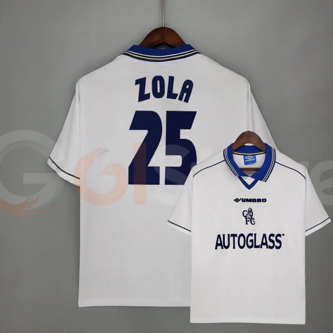 Chelsea FC 1998-2000 Retro Away Short Sleeve Jersey #25 Zola Personalized Rare Collector