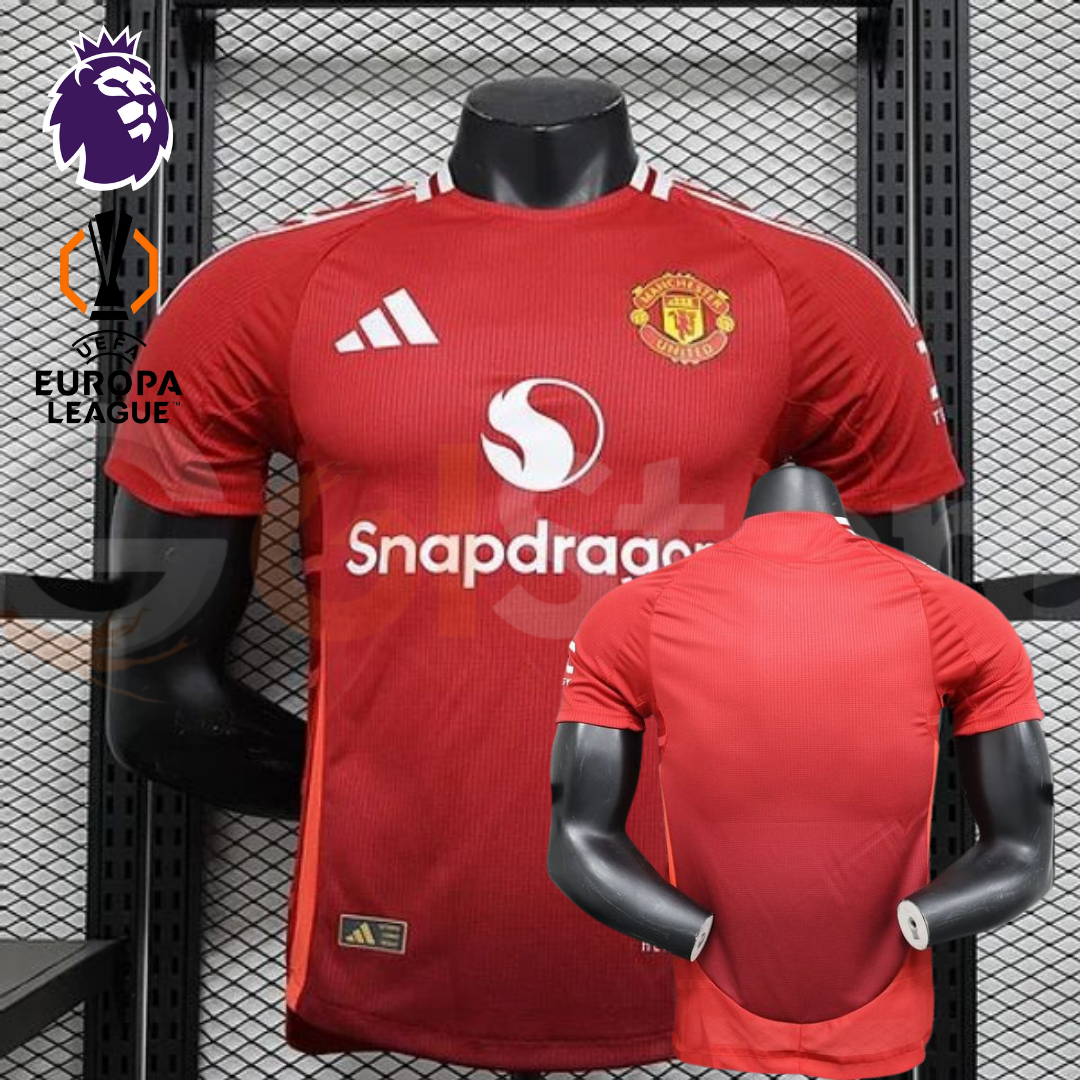 Manchester United 2024-2025 Home Short Sleeve Jersey Europa League Personalized PL UEL Patch