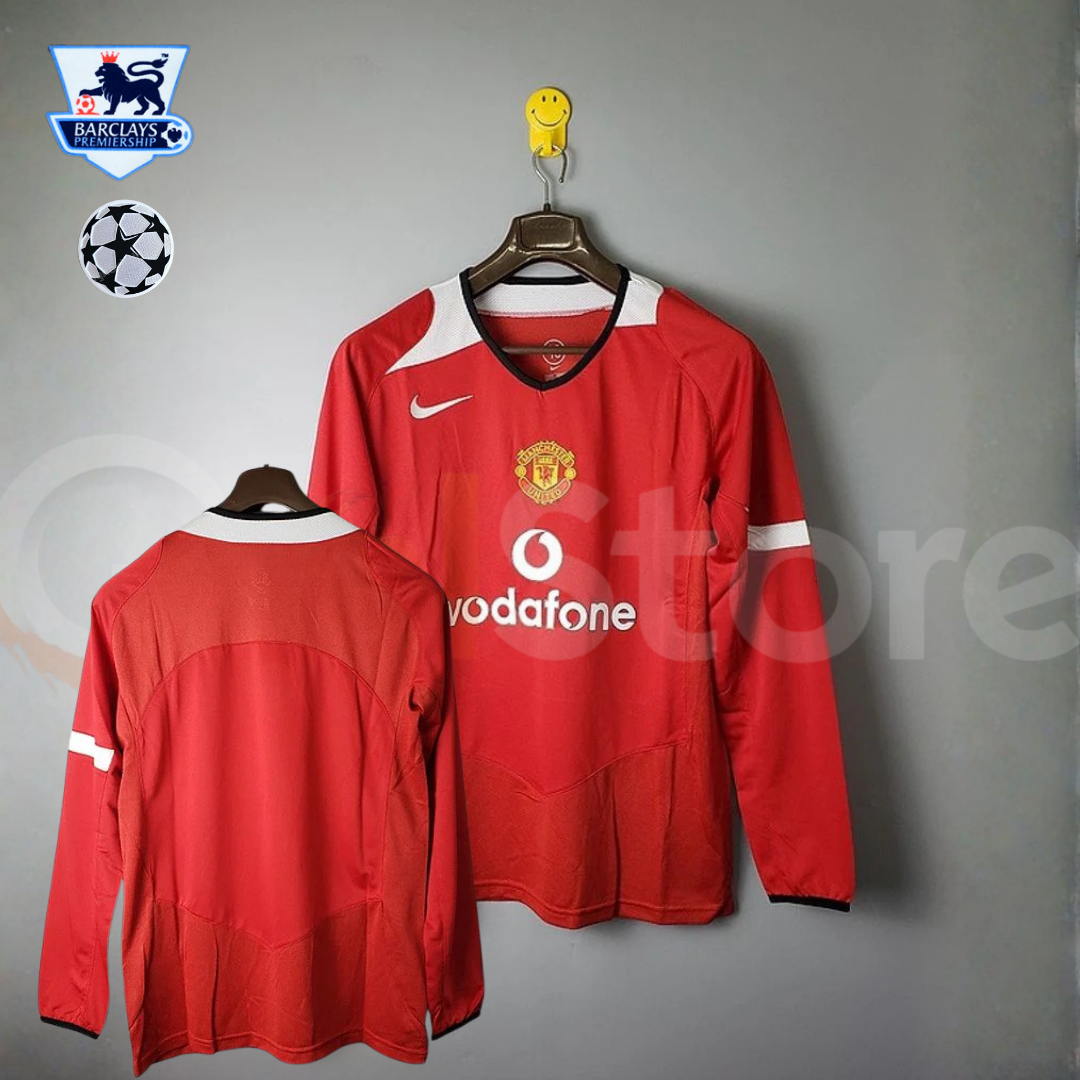 Manchester United 2005-2006 Retro Long Sleeve UCL Jersey Personalized PL UCL Patch Rare