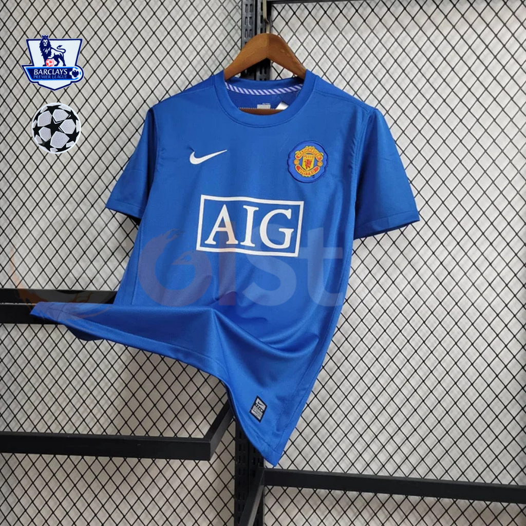 Manchester United 2008-2009 Retro Third Kit Short Sleeve Jersey Personalized UCL PL Patch Rare