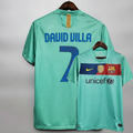 FC Barcelona 2009-10 Retro Green Away Jersey | #7 David Villa | La Liga & UCL