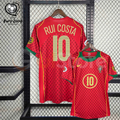 Portugal 2004 Retro Home Short Sleeve Jersey #10 Rui Costa Euro 2004 Patch Personalized Rare