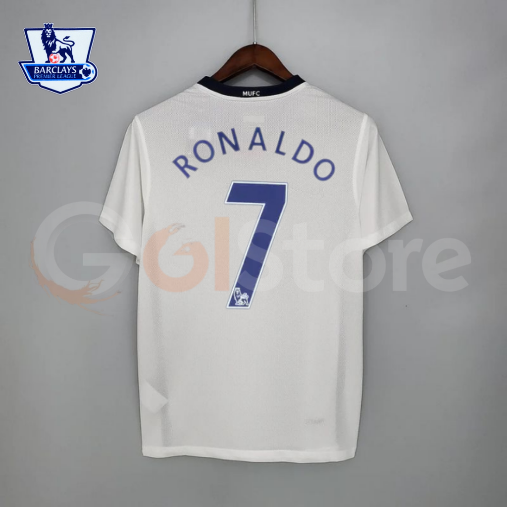 Manchester United 2008-2009 Retro Away Short Sleeve Jersey #7 Ronaldo Personalized PL Patch Rare