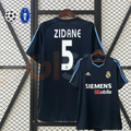 2003/04 Real Madrid Retro Away Navy Blue Jersey #5 Zidane UCL Personalized