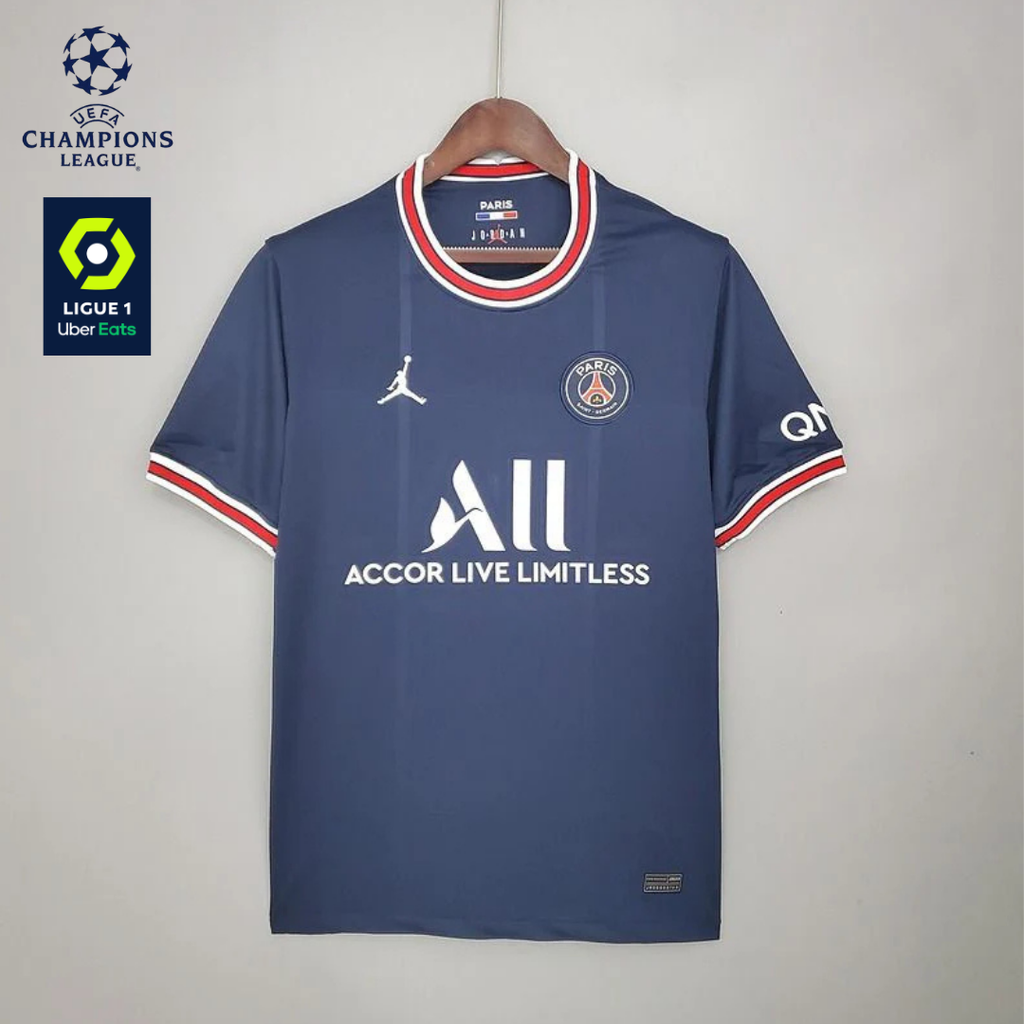PSG 2021-2022 Retro Home Short Sleeve Jersey Personalized UCL Ligue 1 Patch