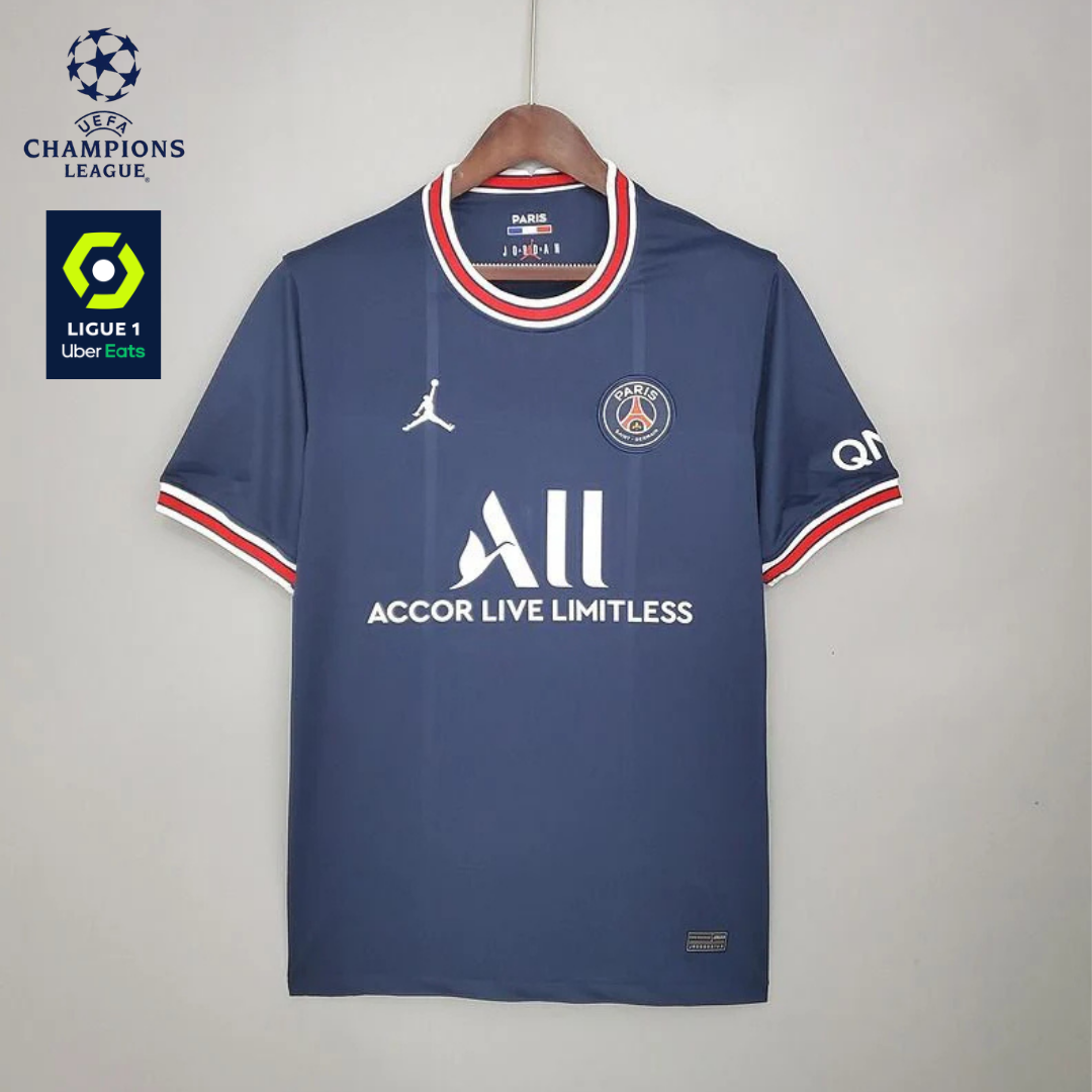 PSG 2021-2022 Retro Home Short Sleeve Jersey Personalized UCL Ligue 1 Patch