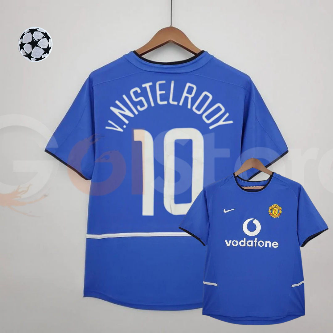 Manchester United 2002-2004 Retro Home Short Sleeve Jersey #10 Van Nistelrooy Personalized UCL Rare
