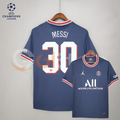 PSG 2021-2022 Retro Home Short Sleeve Jersey #30 Messi Personalized UCL Patch