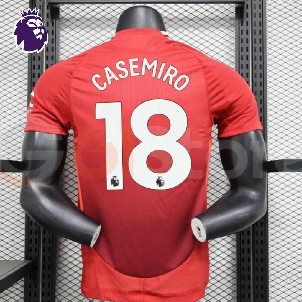 Manchester United 2024-2025 Home Short Sleeve Jersey #18 Casemiro Personalized PL Rare