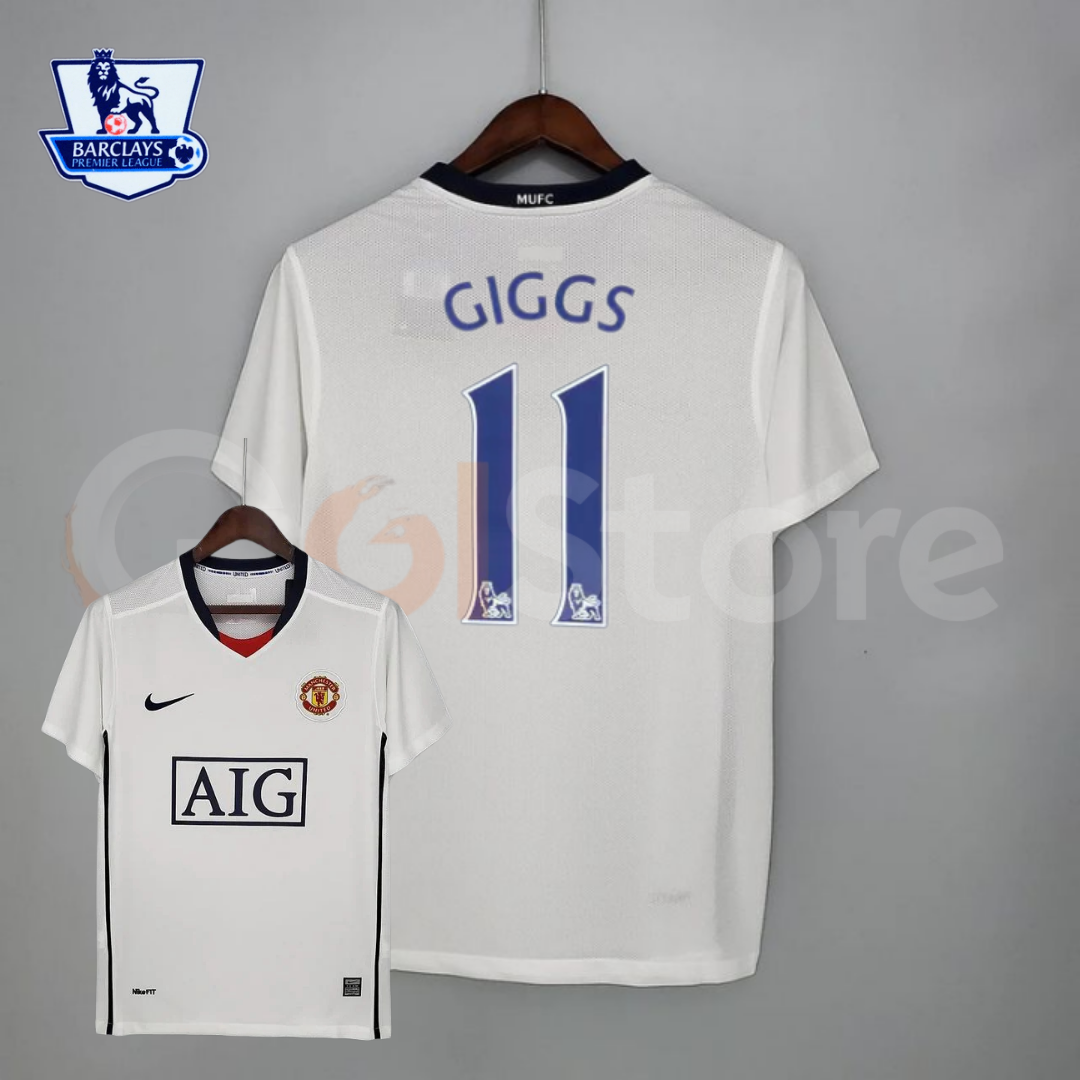 Manchester United 2008-2009 Retro Away Short Sleeve Jersey #11 Giggs Personalized PL Patch Rare