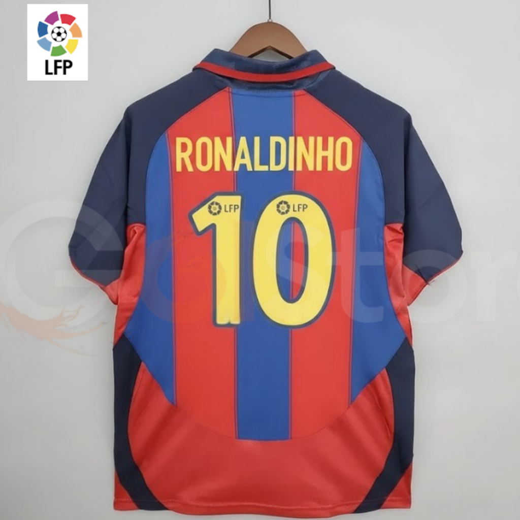 FC Barcelona 2003-04 Retro Home Jersey | #10 Ronaldinho | La Liga