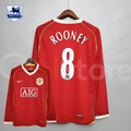Manchester United 2006-2007 Retro Home Long Sleeve Jersey #8 Rooney Personalized PL Rare