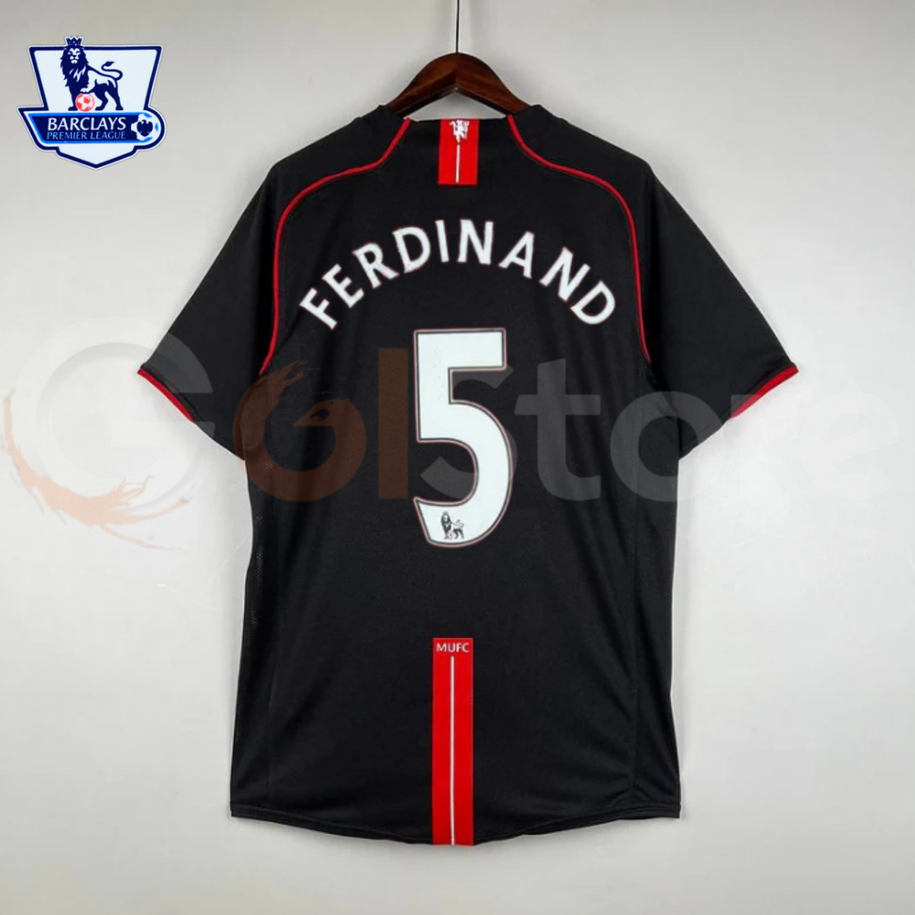 Manchester United 2007-2008 Retro Away Short Sleeve Jersey #5 Ferdinand Personalized PL UCL Rare