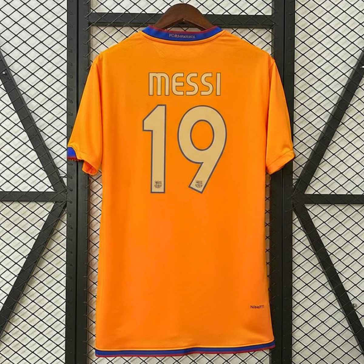 FC Barcelona 2006-07 Retro Orange Away Jersey | #19 Lionel Messi | La Liga & UCL