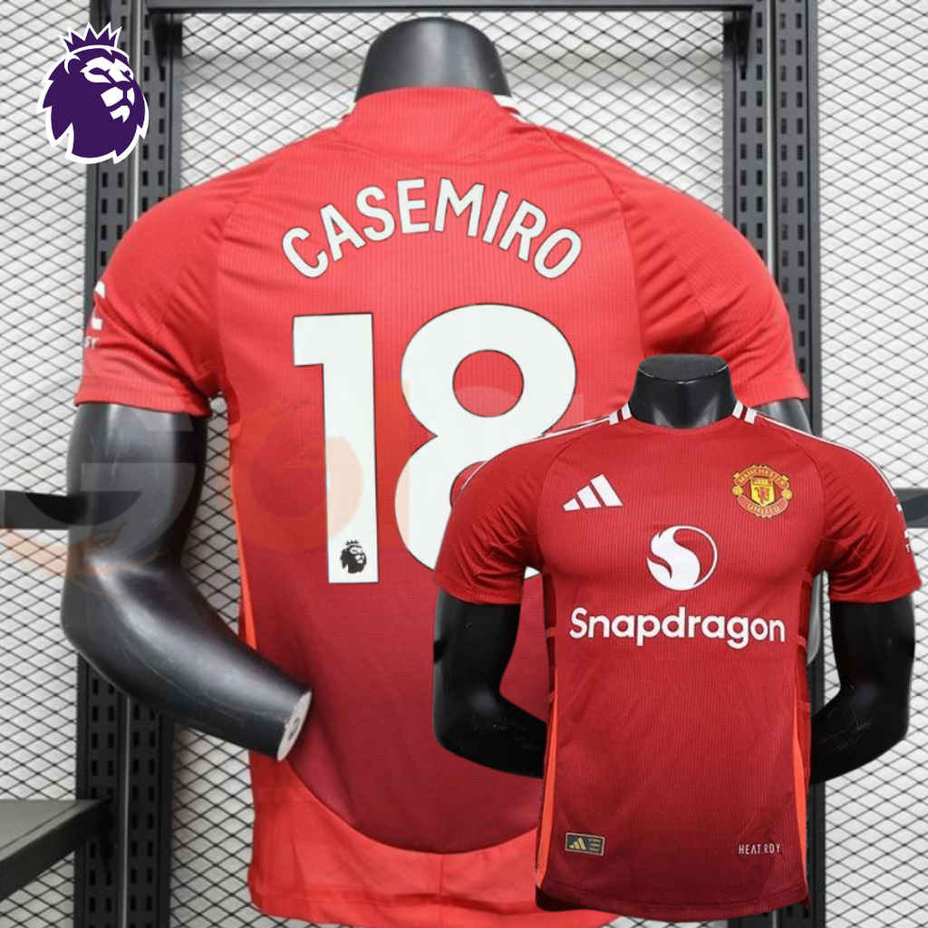 Manchester United 2024-2025 Home Short Sleeve Jersey #18 Casemiro Personalized PL Rare